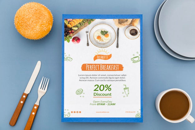 Free Restaurant Menu Concept Mock-Up Psd