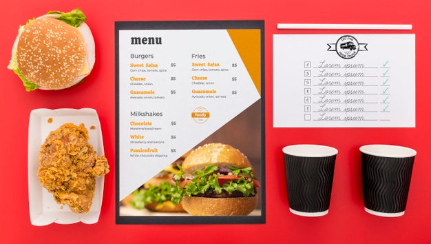 Free Restaurant Menu Concept Mock-Up Psd