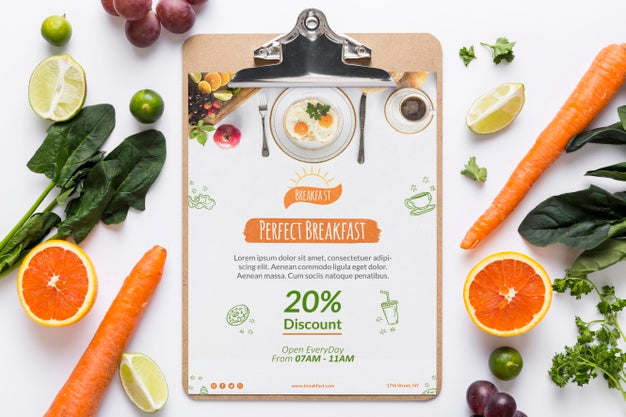 Free Restaurant Menu Concept Mock-Up Psd