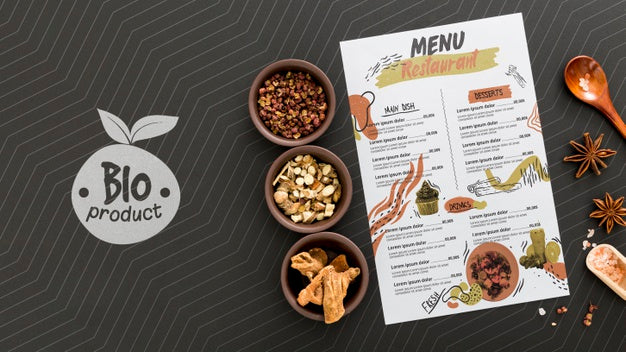 Free Restaurant Menu Concept Mock-Up Psd