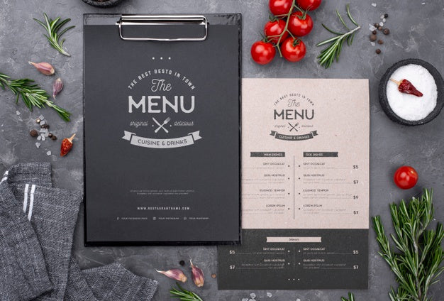 Free Restaurant Menu Concept Mock-Up Psd