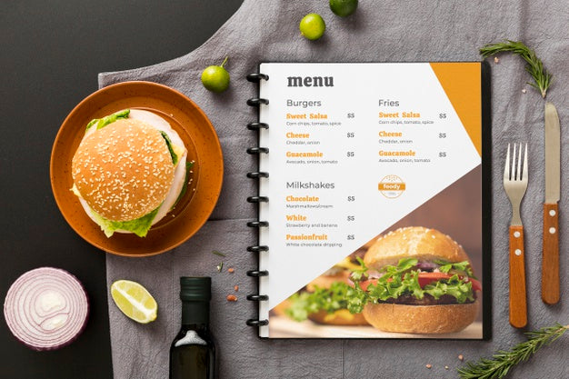 Free Restaurant Menu Concept Mock-Up Psd