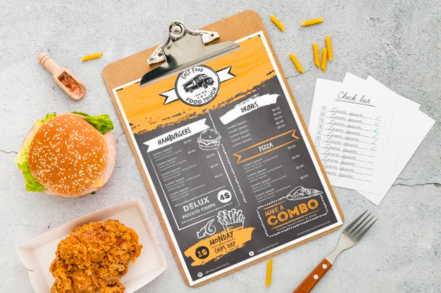 Free Restaurant Menu Concept Mock-Up Psd