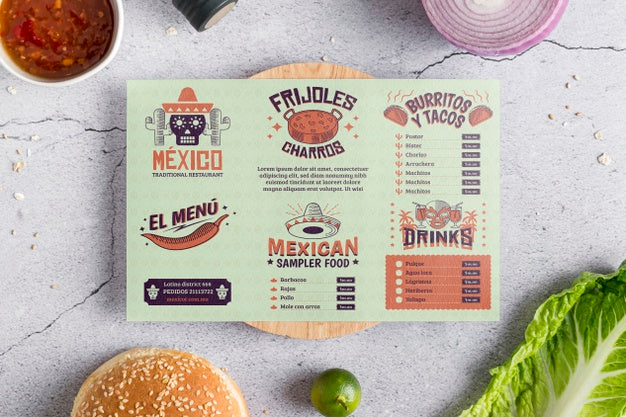 Free Restaurant Menu Concept Mock-Up Psd