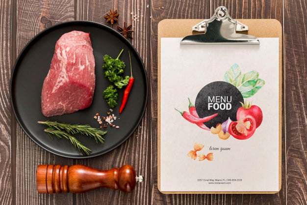 Free Restaurant Menu Concept Mock-Up Psd