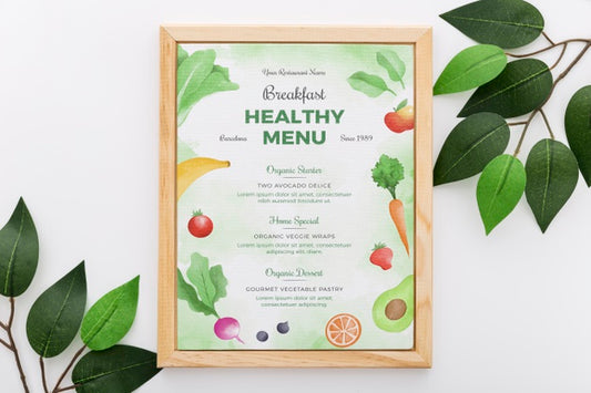 Free Restaurant Menu Concept Mock-Up Psd