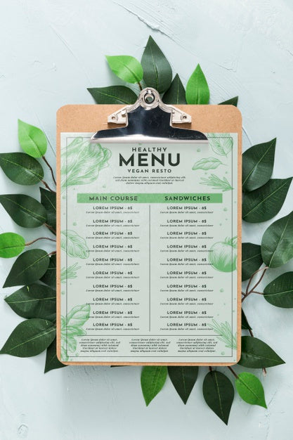 Free Restaurant Menu Concept Mock-Up Psd