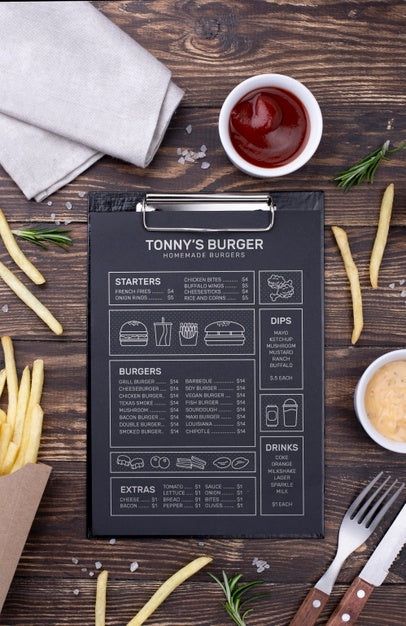 Free Restaurant Menu Concept Mockup Psd