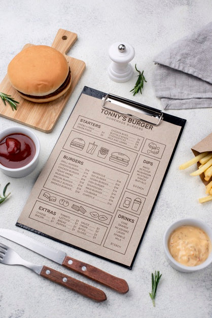 Free Restaurant Menu Concept Mockup Psd