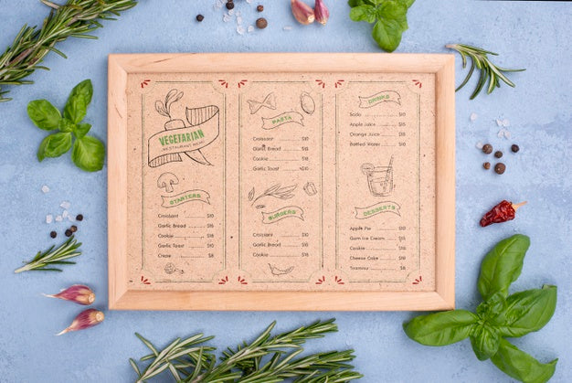 Free Restaurant Menu Concept Mockup Psd