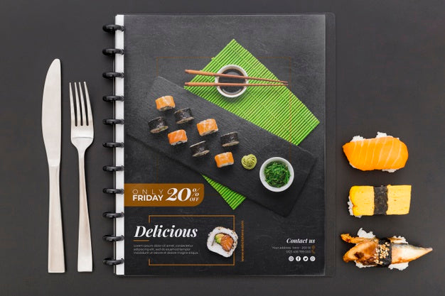 Free Restaurant Menu Concept Mockup Psd