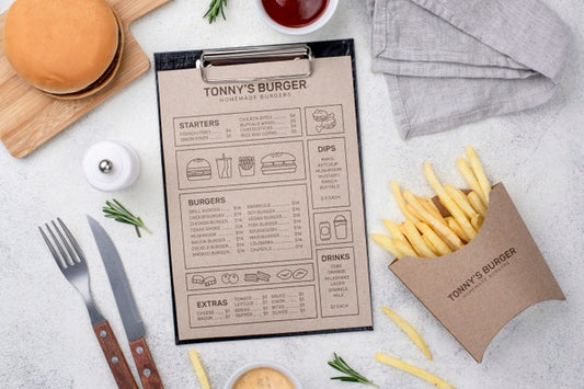 Free Restaurant Menu Concept Mockup Psd