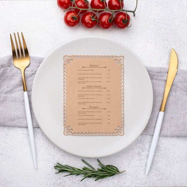 Free Restaurant Menu Concept Mockup Psd