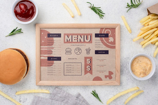 Free Restaurant Menu Concept Mockup Psd