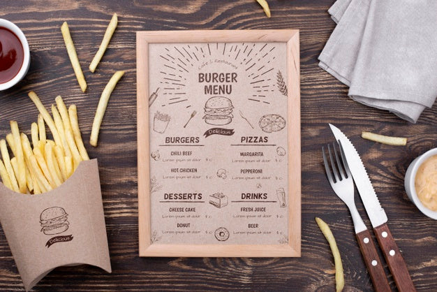 Free Restaurant Menu Concept Mockup Psd