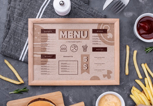 Free Restaurant Menu Concept Mockup Psd