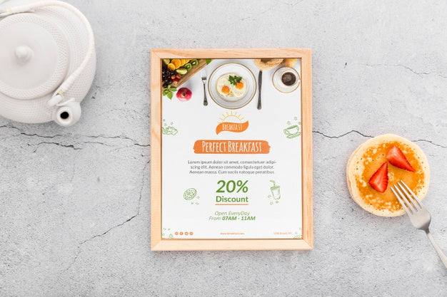 Free Restaurant Menu Concept Mockup Psd