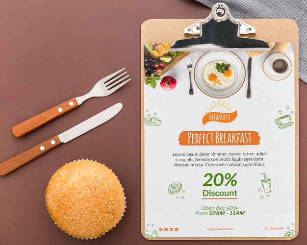 Free Restaurant Menu Concept Mockup Psd