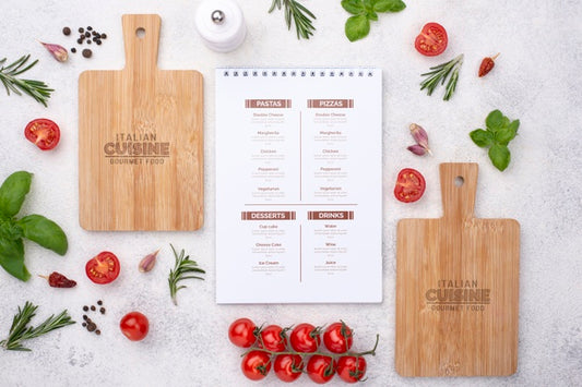 Free Restaurant Menu Concept Mockup Psd