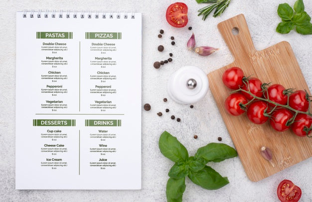 Free Restaurant Menu Concept Mockup Psd