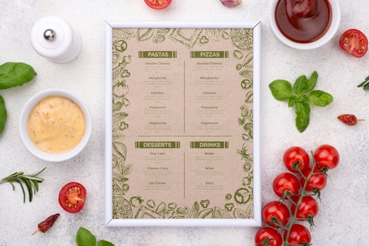 Free Restaurant Menu Concept Mockup Psd