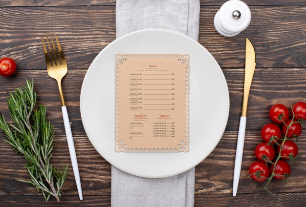 Free Restaurant Menu Concept Mockup Psd