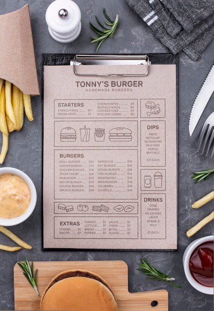 Free Restaurant Menu Concept Mockup Psd