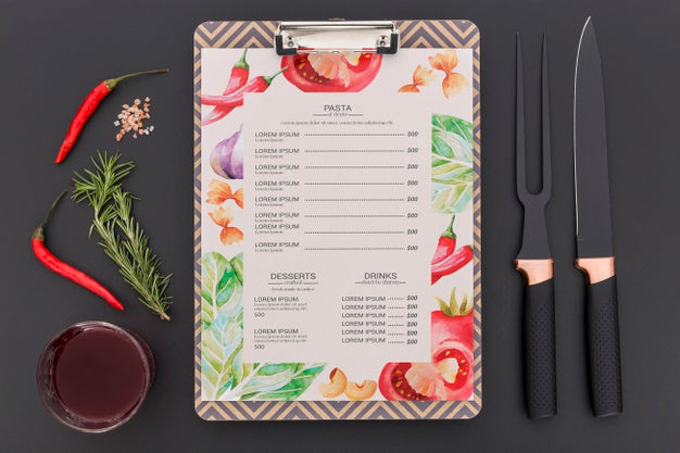 Free Restaurant Menu Concept Mockup Psd