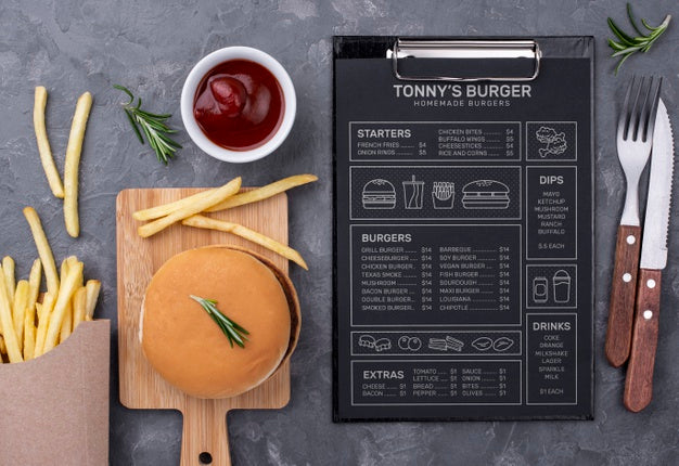 Free Restaurant Menu Concept Mockup Psd