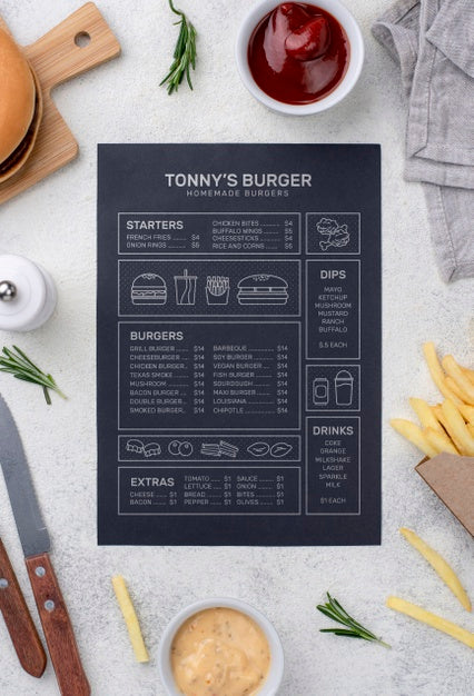 Free Restaurant Menu Concept Mockup Psd