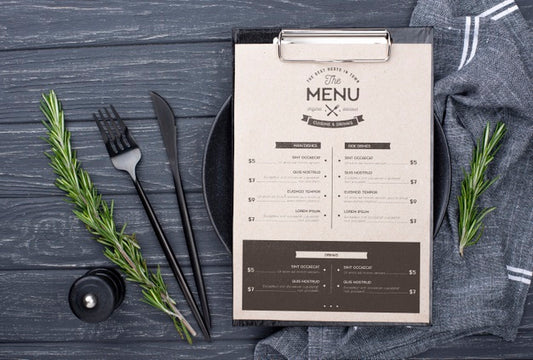 Free Restaurant Menu Concept Mockup Psd