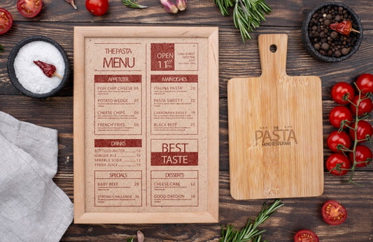 Free Restaurant Menu Concept Mockup Psd