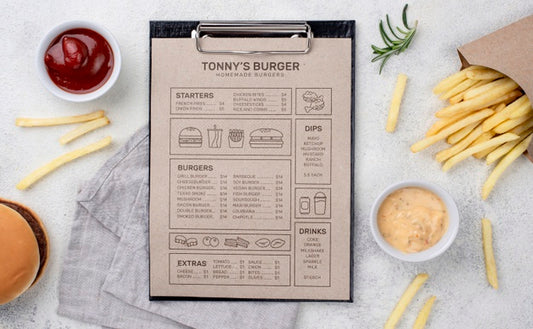 Free Restaurant Menu Concept Mockup Psd