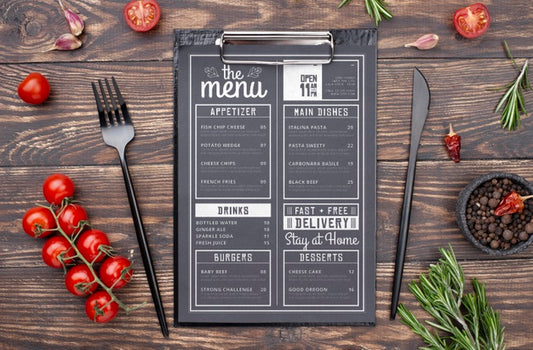 Free Restaurant Menu Concept Mockup Psd