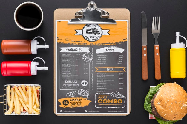 Free Restaurant Menu Concept Mockup Psd