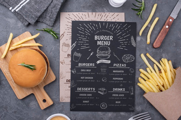 Free Restaurant Menu Concept Mockup Psd