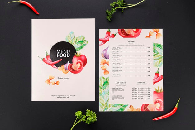 Free Restaurant Menu Concept Mockup Psd