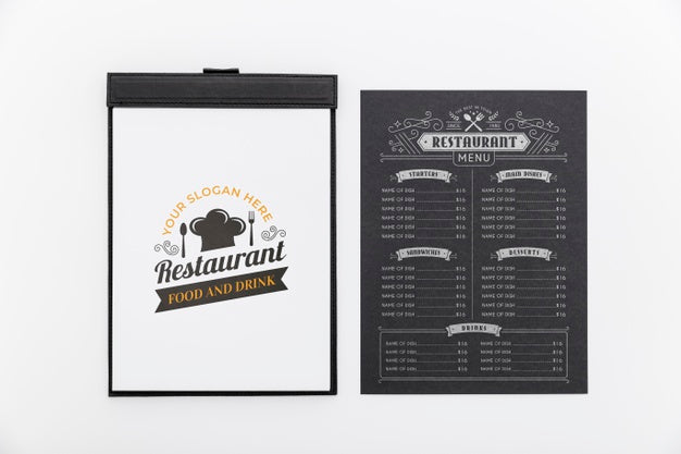 Free Restaurant Menu Concept Mockup Psd