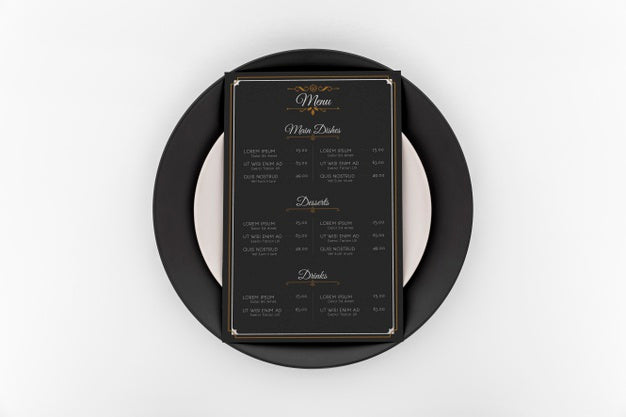 Free Restaurant Menu Concept Mockup Psd