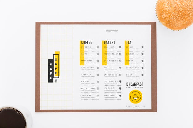 Free Restaurant Menu Concept Mockup Psd