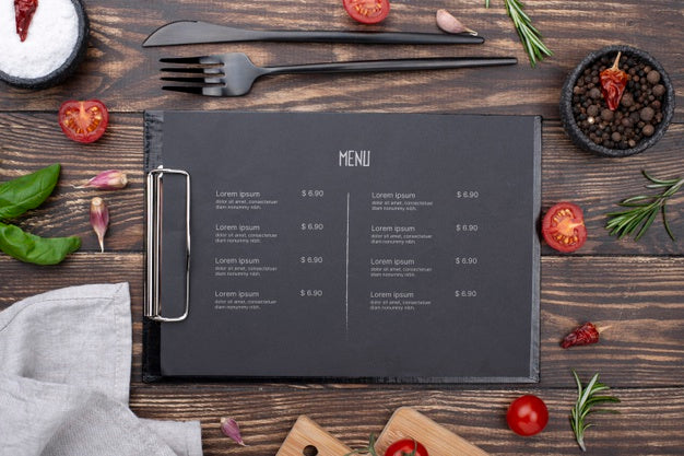 Free Restaurant Menu Concept Mockup Psd