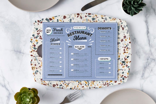 Free Restaurant Menu Concept Mockup Psd