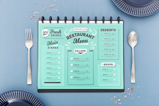 Free Restaurant Menu Concept Mockup Psd