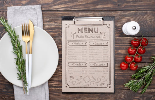 Free Restaurant Menu Concept Mockup Psd