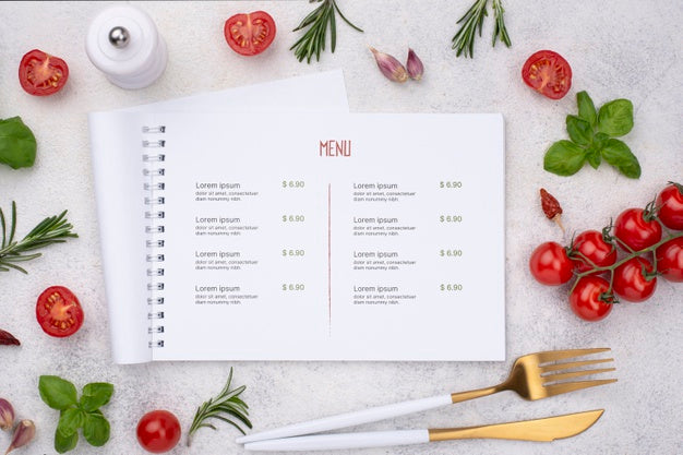 Free Restaurant Menu Concept Mockup Psd