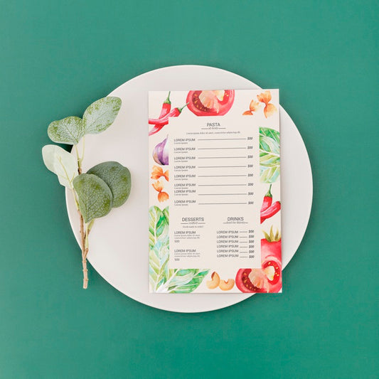 Free Restaurant Menu Concept Mockup Psd