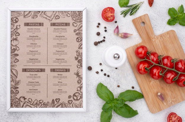 Free Restaurant Menu Concept Mockup Psd