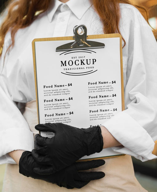 Free Restaurant Menu Mock-Up On Clipboard Psd