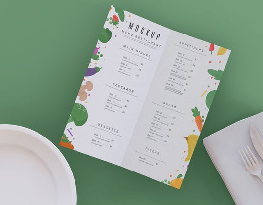 Free Restaurant Menu Mockup Psd