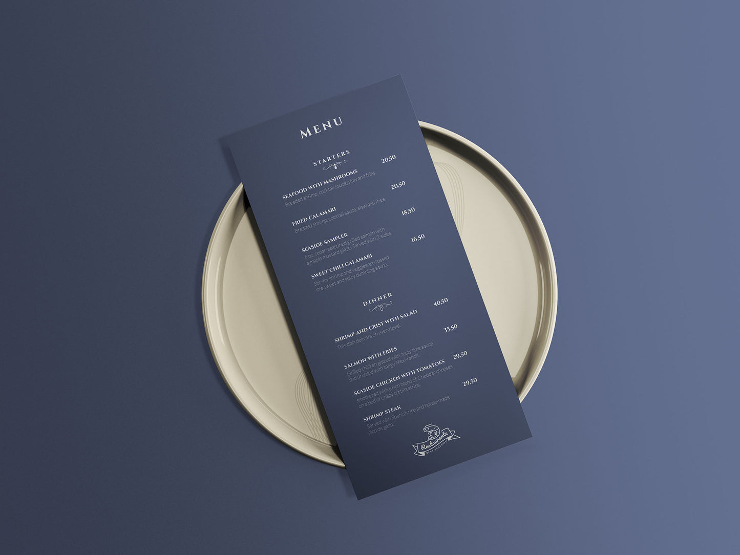 Free Restaurant Menu Mockup